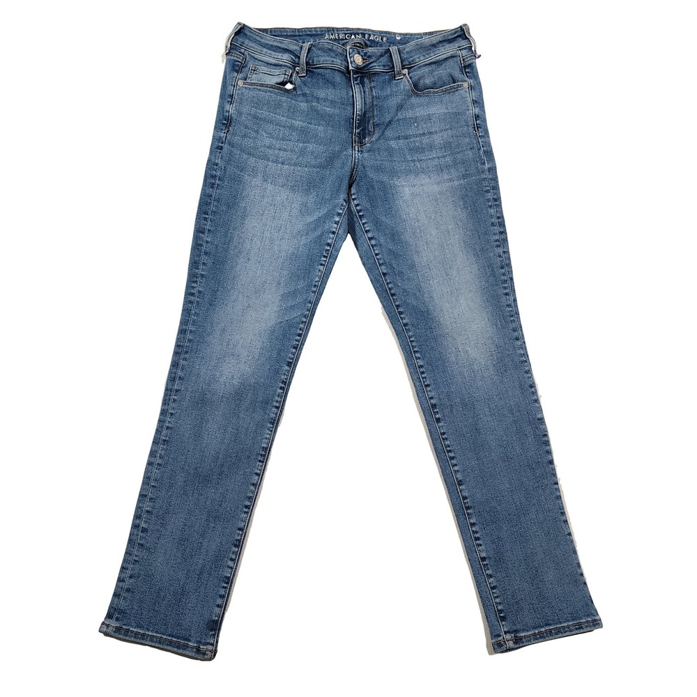 American Eagle Jeans Womens 14 W32 Skinny Slim Medium Wash Denim Stretch